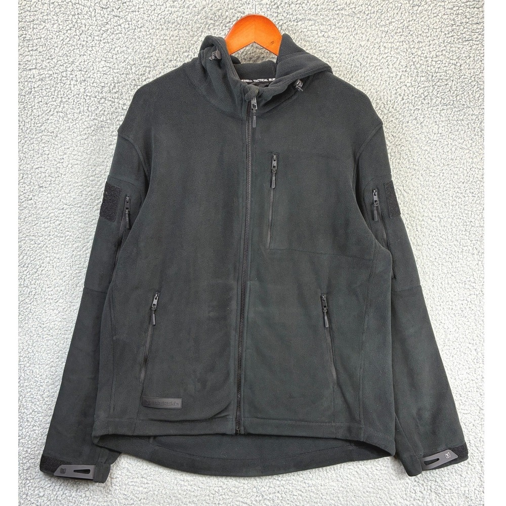 Baerskin Tactical Fleece Hoodie Jacket Mens L Black Full Zip Gorpcore Utility